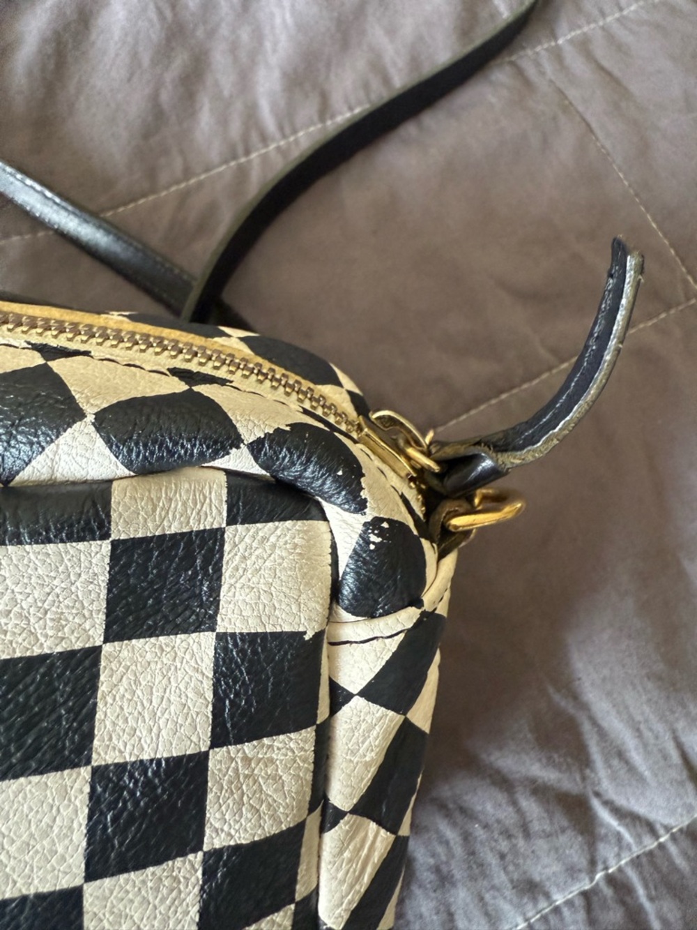 Clare V Black and White Checkered mini Bag - Picture 3 of 6